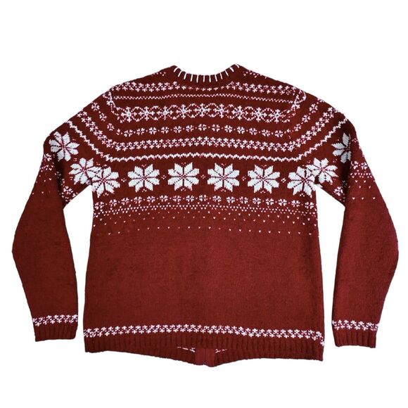 Croft & Barrow Christmas Holiday Sweater S Red Polar Bear Snowflake Silk Wool - Picture 2 of 16